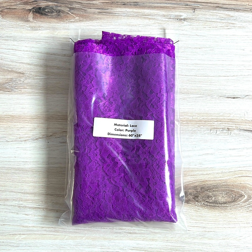 COPY - Fabric by the Yard Remnant Malibu Blue Rachelle Lace